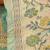 Sea Green and Blue Chevron Patterned Saree